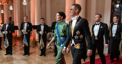 Suzanne Innes-Stubb ja Alexander Stubb Linnan juhlat. Kuva AOP