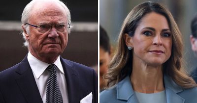 Kuningas Kaarle Kustaa (vas.), prinsessa Madeleine