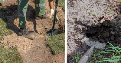 Ihminen kaivamassa maata. Kuvat eivät liity tapaukseen.