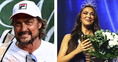 Teemu Selänne (vas.) ja Sarah Dzafce.