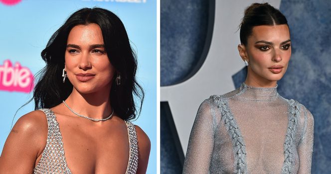Dua Lipa (vas.) ja Emily Ratajkowski.