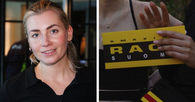 Karoliina Tuominen (vas.) ja ikoninen Amazing Race-kuori