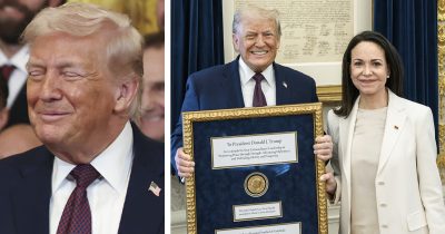 Nobelin rauhanpalkinnon oikea voittaja María Corina Machado luovutti palkintonsa Donald Trumpille.