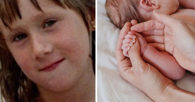 Jim Ambrose lapsena (vas.) ja aikuinen vauvan kanssa