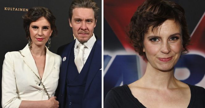 Olga ja Tuukka Temonen vuoden 2025 Kultainen Venla-gaalassa (vas.) ja Olga Temonen.