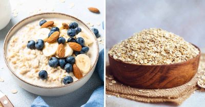 Kaurapuuroa ja kaurahiutaleita.