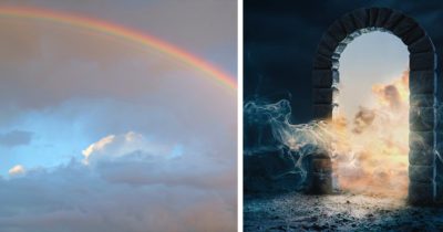 Kuva taivaasta ja mystisetsä portista