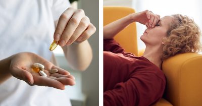 Vitamiinit ja nainen kivuissa. Kuvat Shutterstock