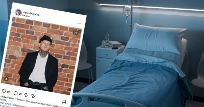 Juuso Ruohonen, sairaalasänky. Kuvat Instagram, AOP