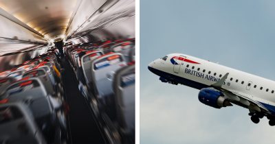 Lentokoneen matkustamo, lentokone. Kuvat: Shutterstock