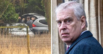 Poliisiratsia Andrewin kotitalolla torstaina 19. helmikuuta, Andrew Mountbatten. Kuvat: AOP