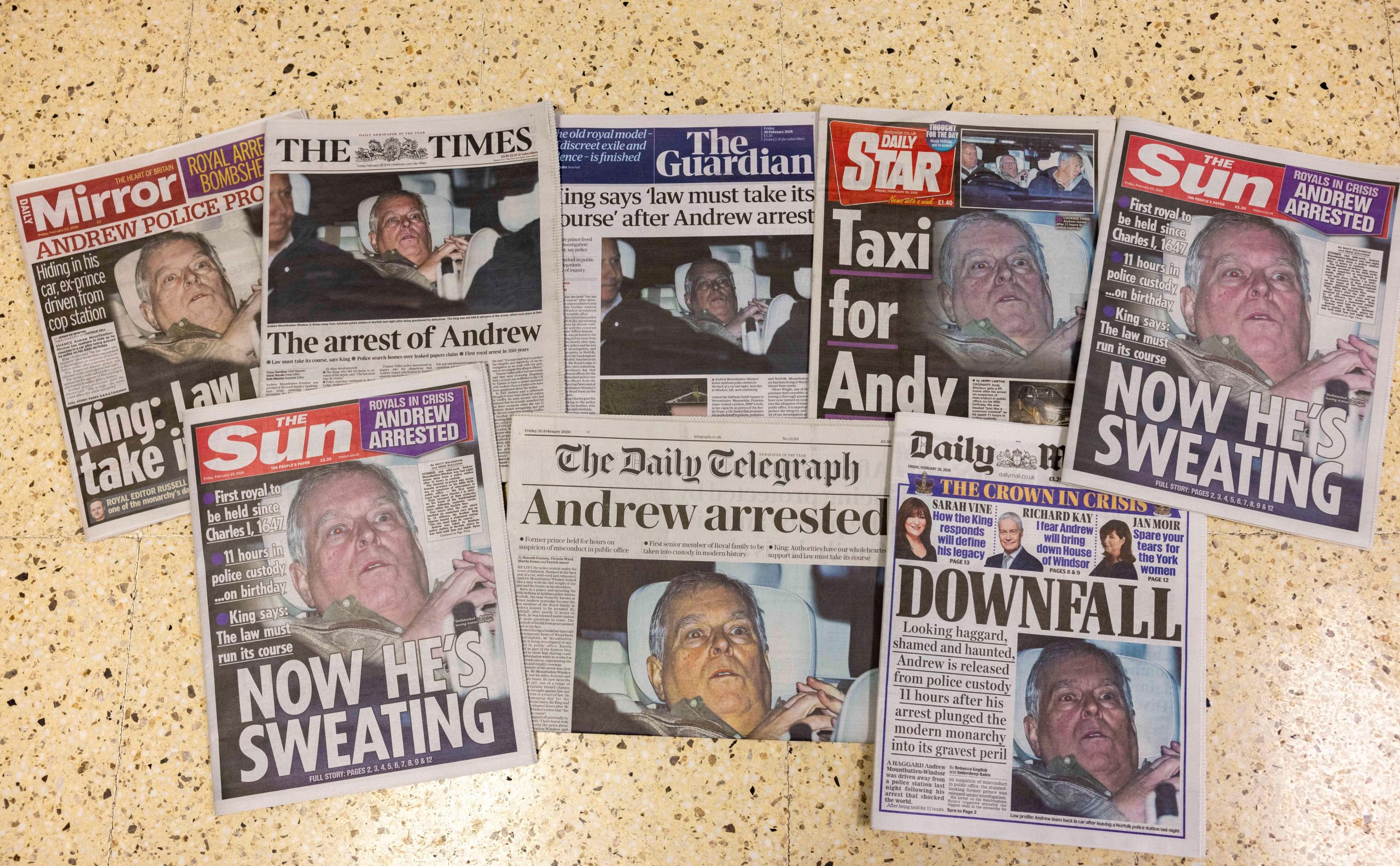 Andrew Mountbatten-Windsorin pidätys nousi laajalti uutisiin helmikuun lopussa.