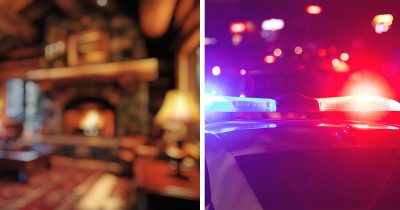 Kuvituskuva kodista ja poliisin sireeneistä. Kuvat eivät liity tapaukseen