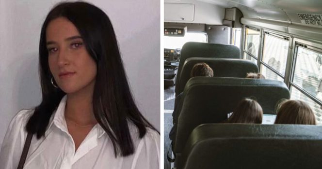 Molly Lambert ja lapsia koulubussissa (kuvituskuva)