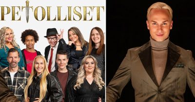 Petollista-osallistujia sekä juontaja Christoffer Strandberg