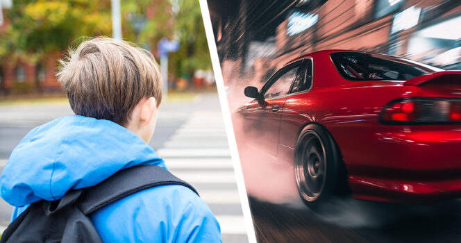 Poika, punainen auto. Kuvat: Shutterstock