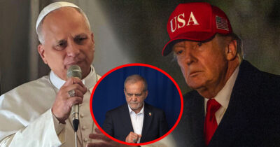 Paavi Leo XIV, Masoud Pezeshkian ja Donald Trump