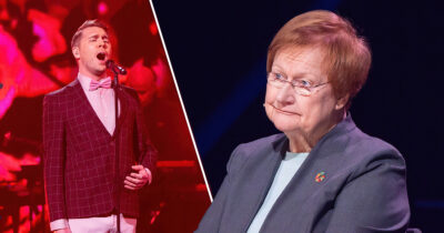 Aarne Pelkonen ja Tarja Halonen Tähdet, tähdet ohjelmassa 10.5 llähetyksessä. Kuvat: Nelonen Media