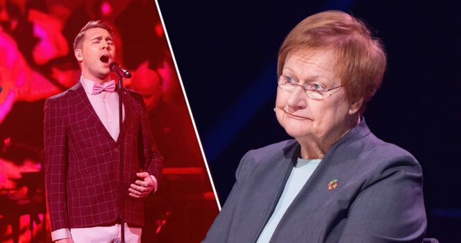 Aarne Pelkonen ja Tarja Halonen Tähdet, tähdet ohjelmassa 10.5 llähetyksessä. Kuvat: Nelonen Media