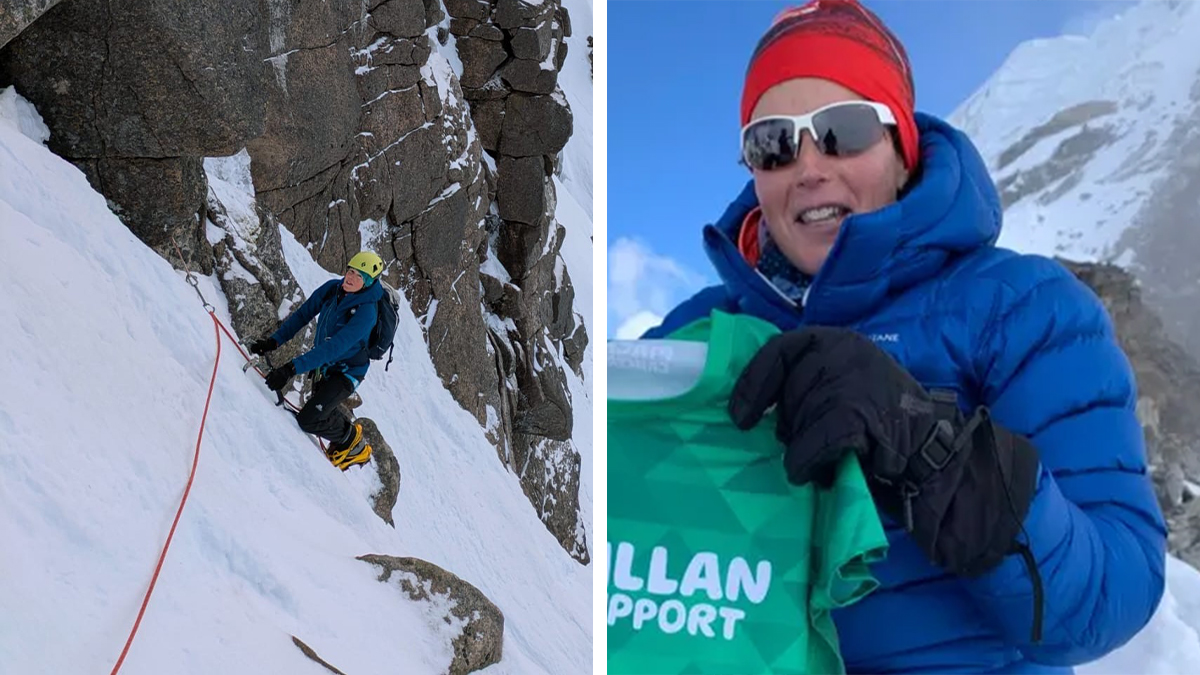 Rintasyöpään sairastunut nainen kiipesi Everestille. Kuvat: GoFundMe/Shaunna Burke