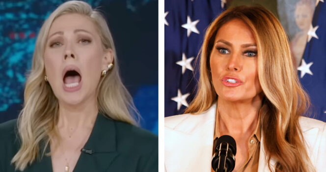 Desi Lydic, Melania Trump. Kuvat: Youtube/The Daily Show, AOP