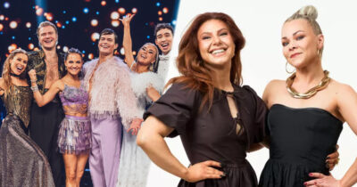 Tanssii Tähtien Kanssa kauden 18. finalistit ja uudet opettajat Katri Riihimäki ja Claudia Ketonen. Kuvat: MTV