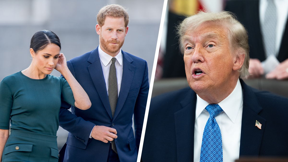 Meghan, prinssi Harry ja Donald Trump. Kuvat: AOP