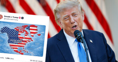 Donald Trump julkaisi uuden kartan Yhdysvalloista. Kuvat: X, AOP