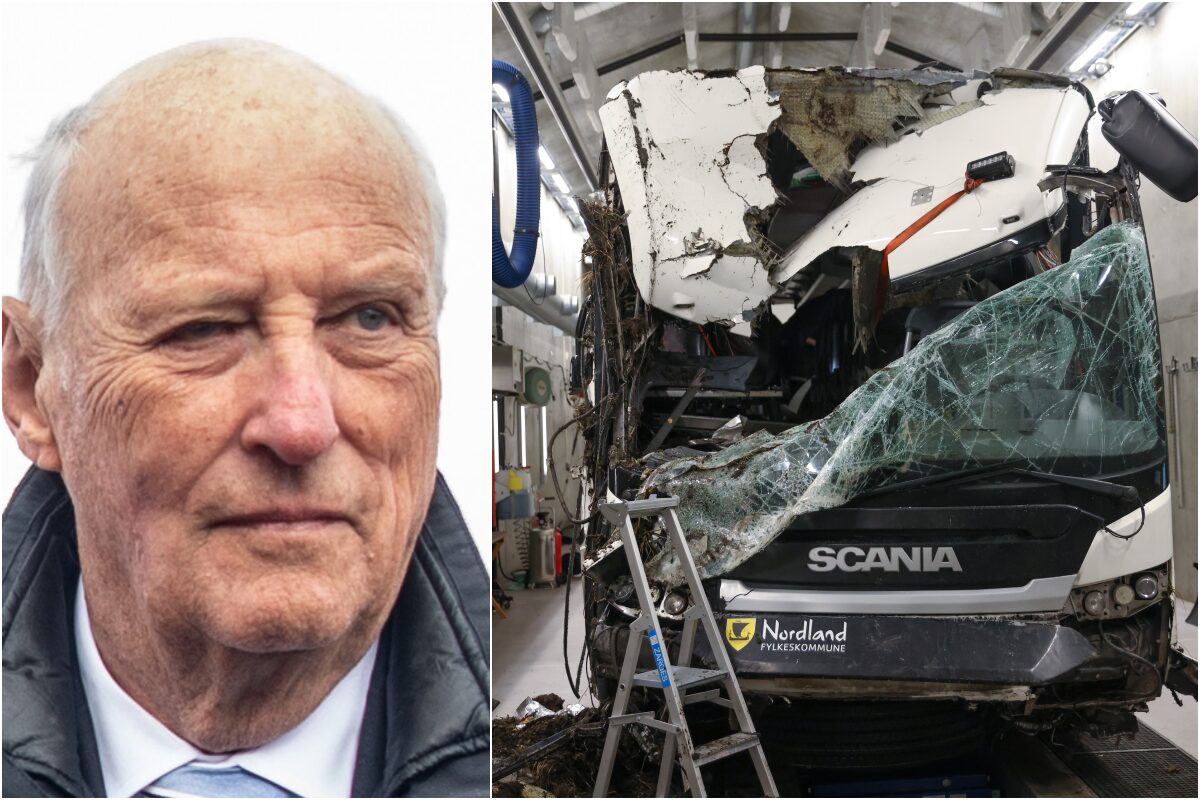 Kong Harald viser sin medfølelse etter bussulykken i nord.