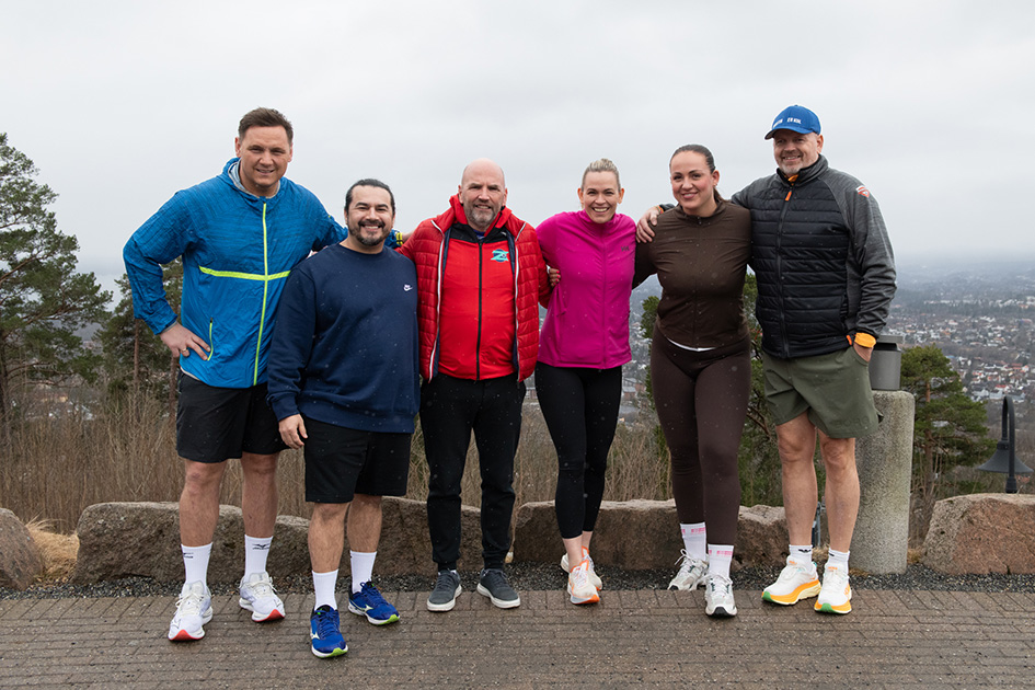 Chris Medina, Joakim Hykkerud, Carina Olset Hovda, Tommy Steine, Frida Grande, Brynjar Meling er klare for 16 ukers helvete bootcamp.