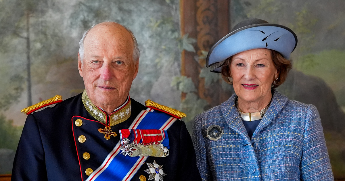 Kong Harald , dronning Sonja