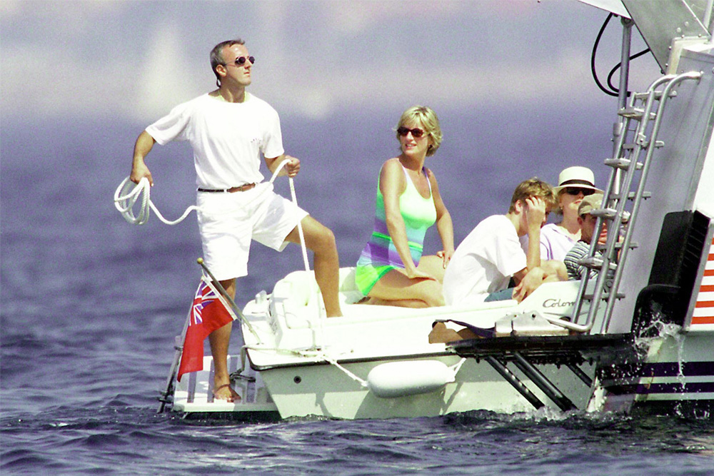 Prinsesse Diana og livvakten Lee Sansum. 