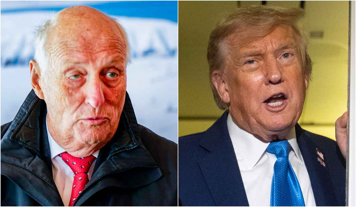Kong Harald og Donald Trump.