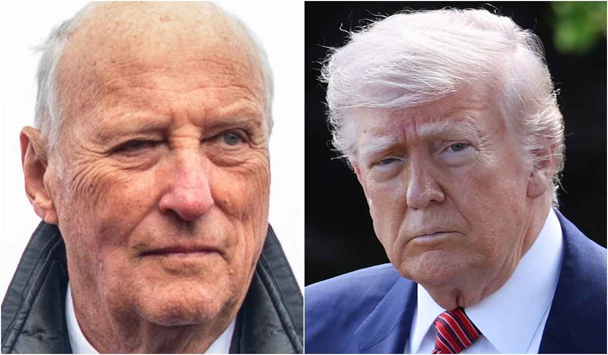 Kong Harald og Donald Trump.