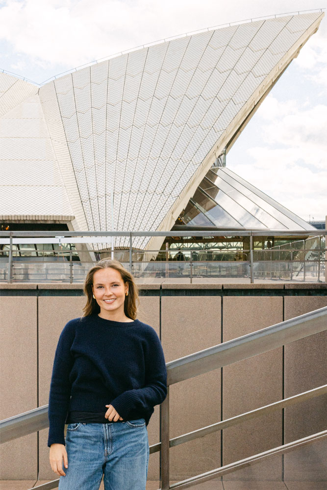 Prinsesse Ingrid Alexandra ved operahuset i Sydney.