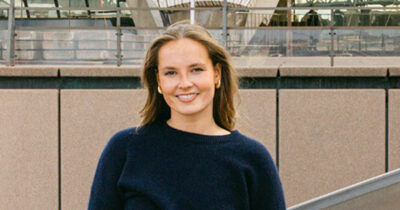 Prinsesse Ingrid Alexandra ved operahuset i Sydney.