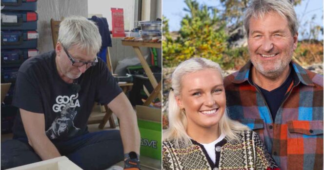 Dag Johansen deltok med datteren Stine i Fjellhytta.