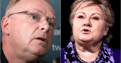 Per Sandberg og Erna Solberg