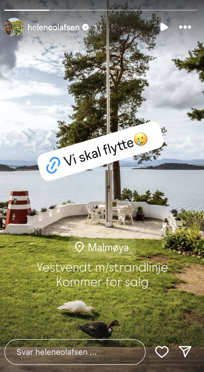 Helene Olafsen sier de skal selge huset.