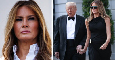 Melania Trump (venstre/høyre), Donald Trump (midten).