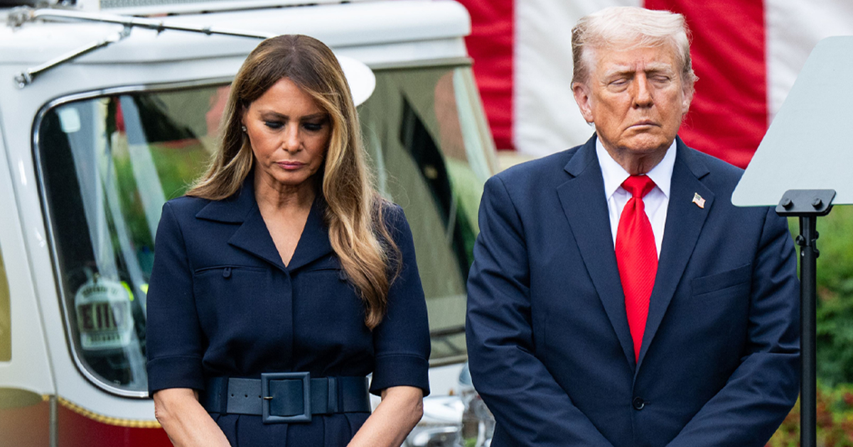Melania Trump sto ved siden av sin mann Donald Trump onsdag, på årsdagen for 9/11-angrepene.