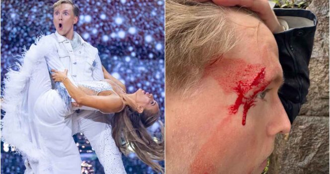 Carina og Ole Thomas opptrer under program 1 av Skal vi danse 2025.