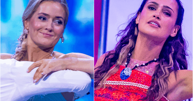 Emilie Enger Mehl og Desta Marie Beeder står i fare for å ryke ut av Skal vi danse, ifølge bettingen.