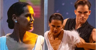 Desta Marie Beeder og Tarjei Svalastog opptrer under program 4 av Skal vi danse 2025.