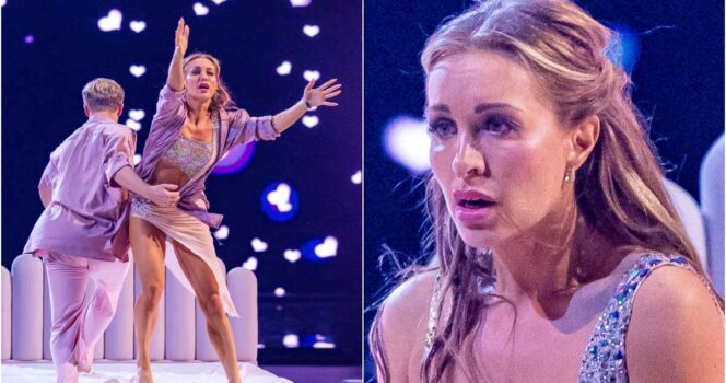 Carina Dahl og Ole-Thomas Hansen opptrer under program 5 av Skal vi danse 2025.