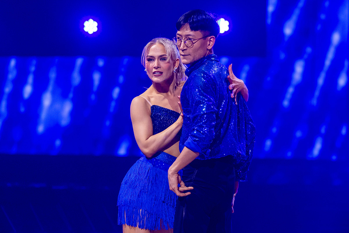 Danby Choi og Norunn Ringvoll under salsaduellen i generalprøven til program 7 av Skal vi danse 2025. 