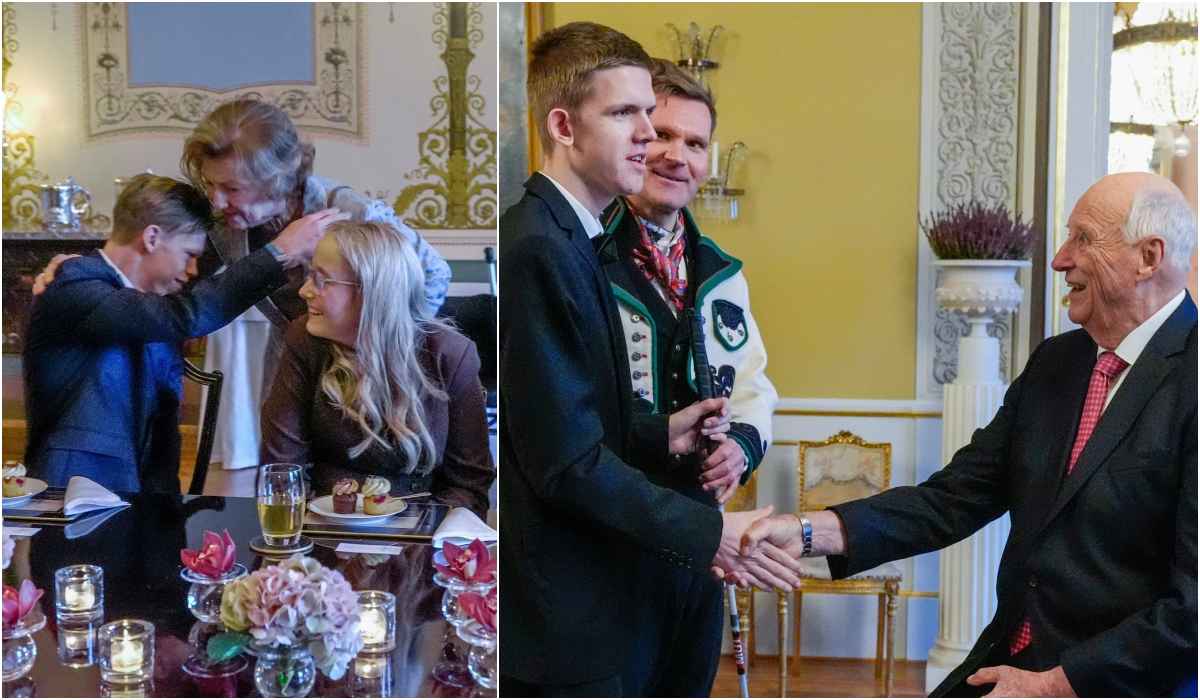 Team Pølsa møtte kongen og dronningen.