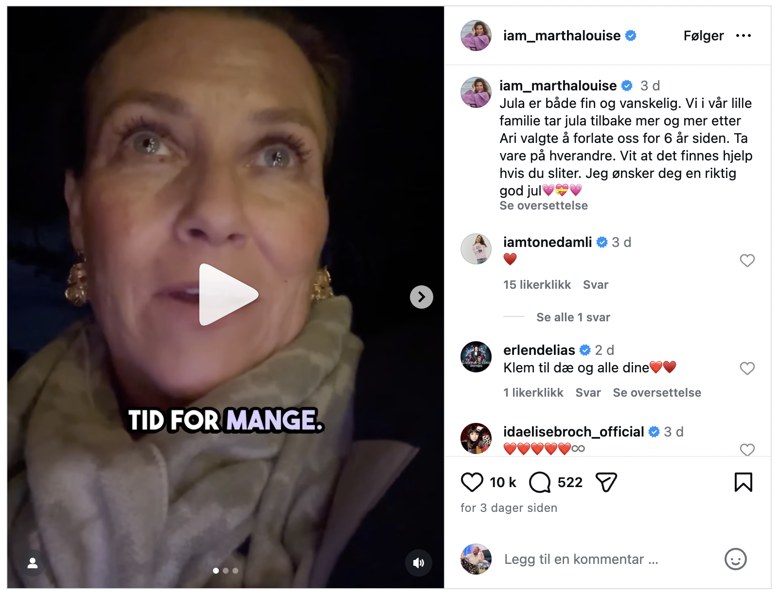 Martha Louise åpner opp om sorgen etter Ari Behn.