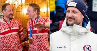 Kronprins Haakon ble satt på plass av Henrik Kristoffersen.