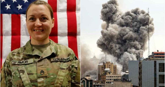 Et generelt bilde av Teheran med røyk synlig i det fjerne etter at det ble rapportert om eksplosjoner i byen, 2. mars 2026 i Teheran, Iran.